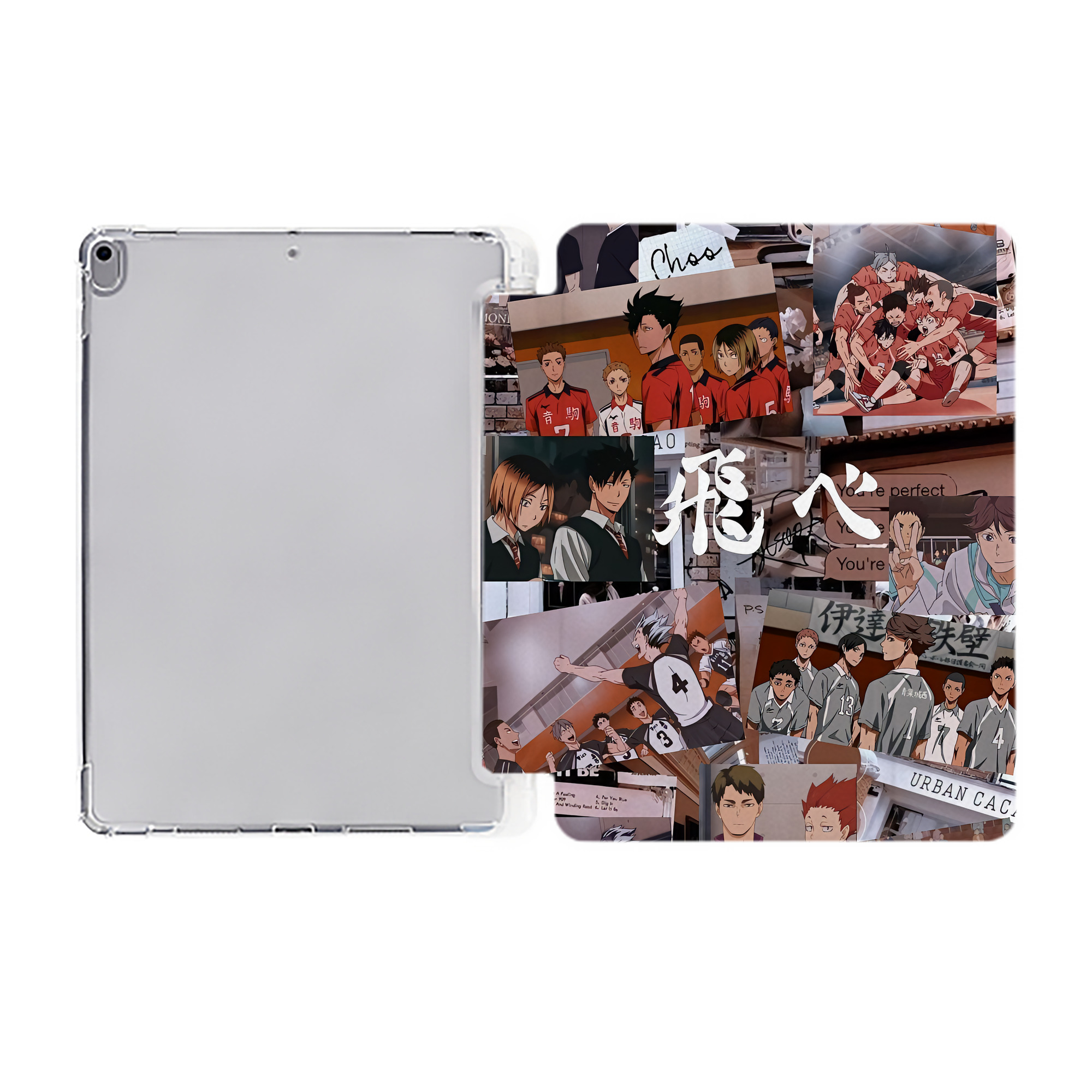 （画像用） ハイキュー!! Haikyu!! IPad ケース ペン収納付き 三つ折りスタンド PUレザー×シリコン 対応機種9.5/10.5/10.9インチ